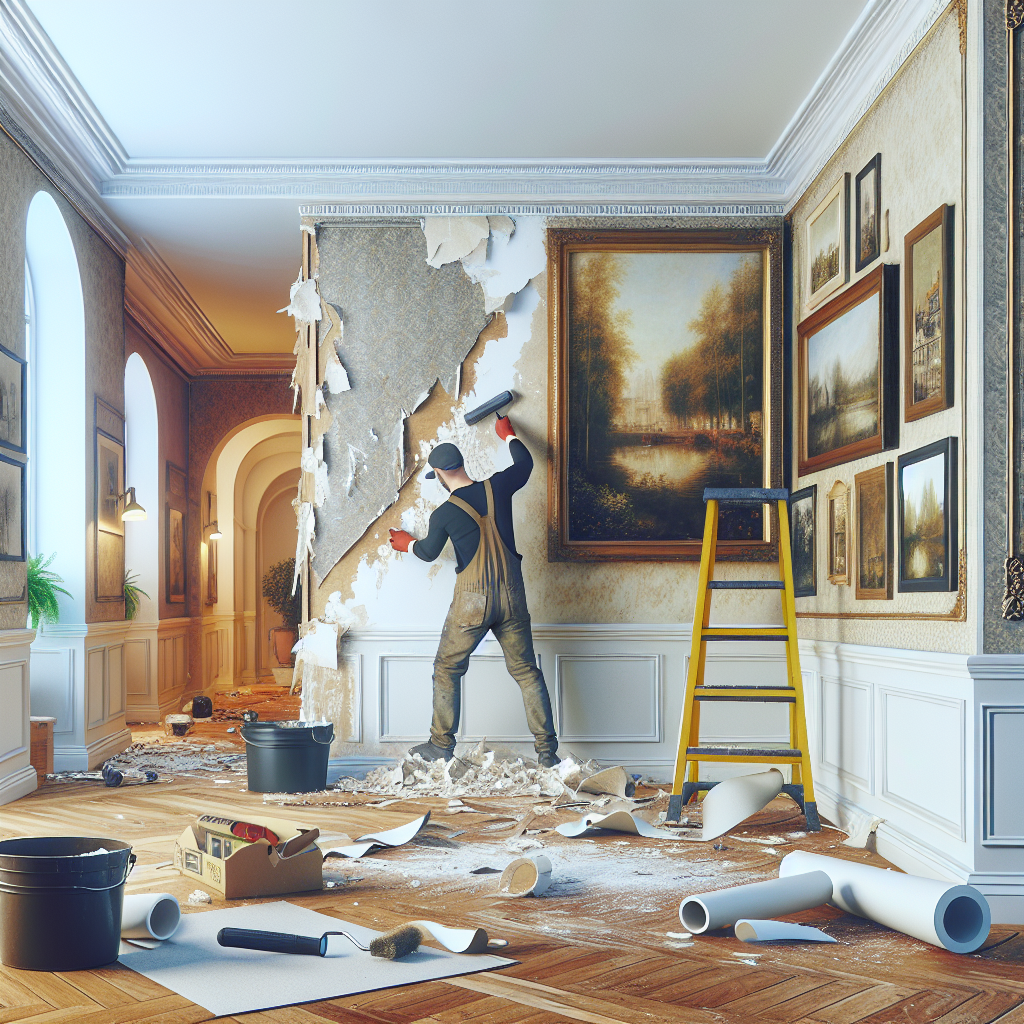 Stržení starých tapet v bytě